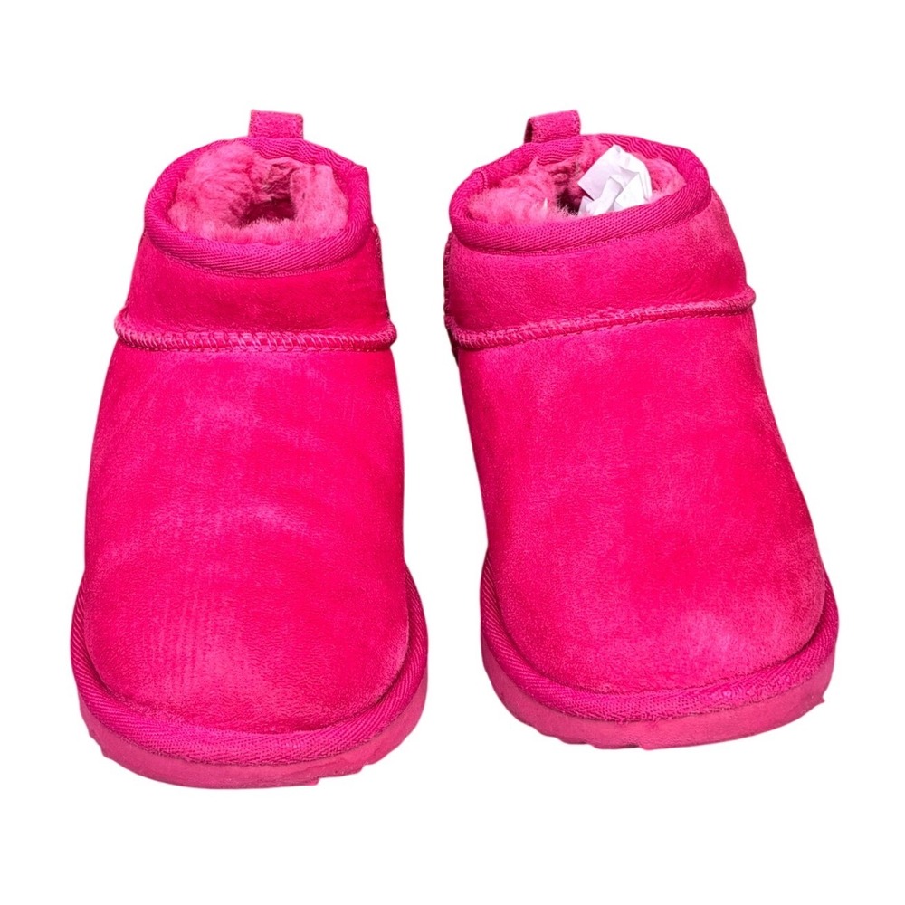 UGG Classic Ultra Mini Kids Size 2 Rock Rose Pink Suede Boots 1130750K
